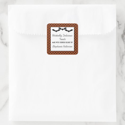 アップタウングラムこうもりハロウィーンベーキングシール スクエアシール (バッグ)