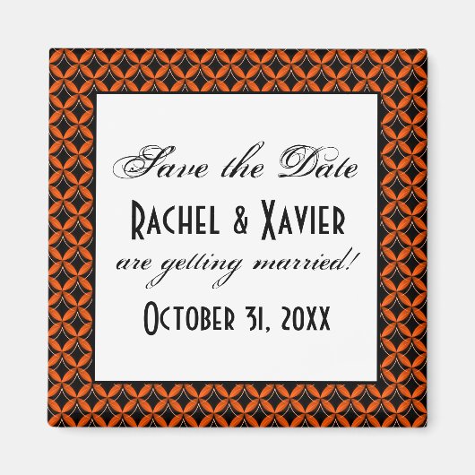 アップタウングラムハロウィーン日付マグネットを保存 マグネット (正面)