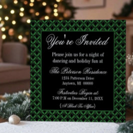 アップタウングラムホリデーパーティー招待状ダークグリーン 招待状