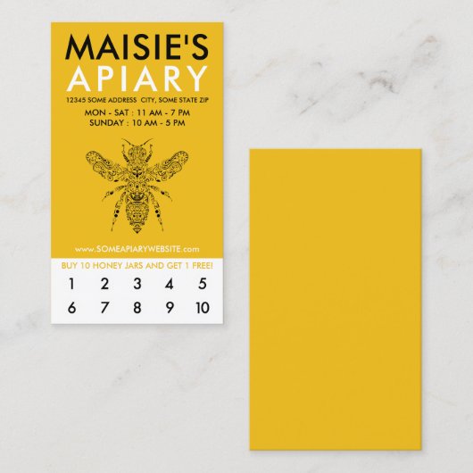 アップタウン養蜂場ロイヤリティ ロイヤリティカード (正面/裏面)