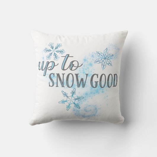 アップトゥスノーグッドおもしろいウィンターホリデータイポグラフィ クッション (裏面)