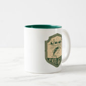 アップノースウィスコンシン魚釣りバッジ ツートーンマグカップ (正面右)