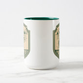 アップノースウィスコンシン魚釣りバッジ ツートーンマグカップ (中央)