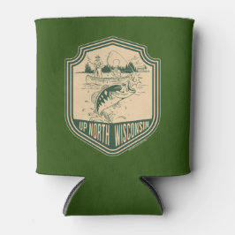 アップノースウィスコンシン魚釣りバッジ 缶クーラー