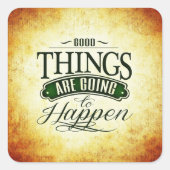 アップフ感動的ト引用文メッセージタイポグラフィ スクエアシール (正面)