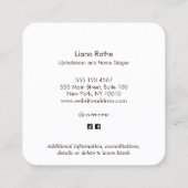 アップホルスターフローラインテリアデザイフランスのンチェア スクエア名刺 (裏面)