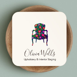 アップホルスターフローラインテリアデザイフランスのンチェア スクエア名刺