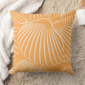 アップライトオレンジ&ホワイトショアシェルパターン クッション (ブランケット)