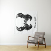 アップライトカップル馬タペストリーとカスタム文字 タペストリー (インサイチュ(横))