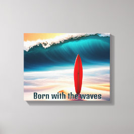 アップライトサーフボードビーチ砂 キャンバスプリント