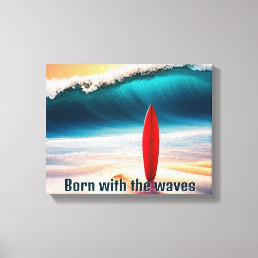アップライトサーフボードビーチ砂 キャンバスプリント (正面)