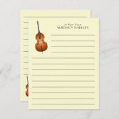 アップライトバスミュージシャンミュージック先生ジャズバンド サンキューカード (正面/裏面)