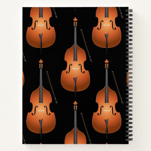 アップライトバスミュージシャンミュージック先生ジャズバンド ノートブック (裏面)