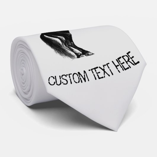 アップライトブラックワイルドホースネックタイカスタム文字 ネクタイ (ロール)