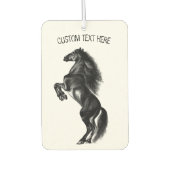 アップライトブラックワイルドホース – 白黒スケッチ カーエアーフレッシュナー (正面)