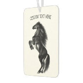 アップライトブラックワイルドホース – 白黒スケッチ カーエアーフレッシュナー (左)