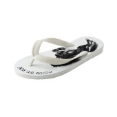 アップライトブラックワイルドホース-白黒スケッチ キッズビーチサンダル (アングル)