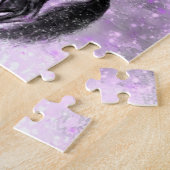 アップライトブラックワイルドホース – 白黒スケッチ ジグソーパズル (側面)