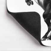 アップライトブラックワイルドホース – 白黒スケッチ マウスパッド (コーナー)