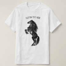 アップライトブラックワイルドホースTシャツカスタム文字