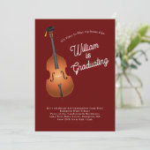 アップライトベースジャズミュージシャン卒業パーティー音楽 招待状 (スタンド正面)