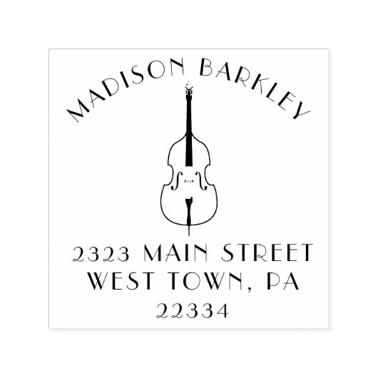 アップライトベースミュージシャン先生ジャズバンド セルフインキングスタンプ (デザイン)