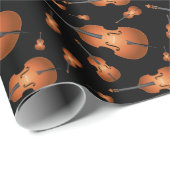 アップライトベースミュージシャン先生ジャズバンド ラッピングペーパー (ロールコーナー)