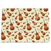 アップライトベースミュージシャン先生ジャズバンド ラージペーパーバッグ (正面)