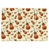 アップライトベースミュージシャン先生ジャズバンド ラージペーパーバッグ (裏面)