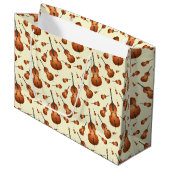 アップライトベースミュージシャン先生ジャズバンド ラージペーパーバッグ (正面アングル)