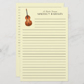 アップライトベースミュージシャン先生ジャズバンド 便箋 (正面/裏面)