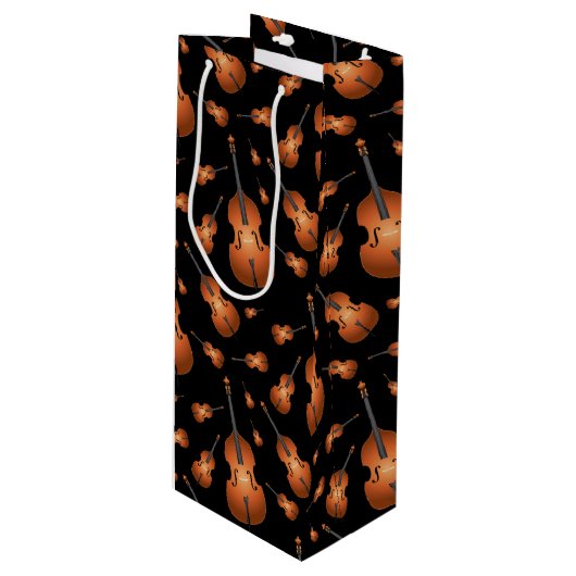 アップライトベースミュージック先生ジャズ ワインギフトバッグ (正面アングル)