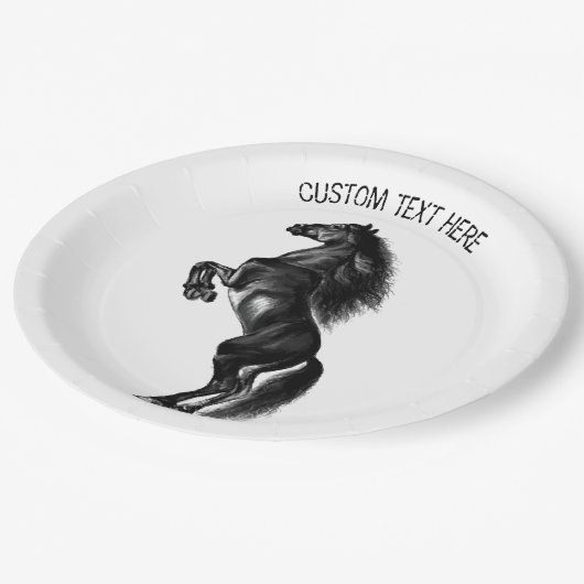 アップライトホース紙プレートとカスタム文字 ペーパープレート (アングル)