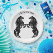 アップライトワイルドウマ紙プレートとカスタム文字 ペーパープレート (パーティー)