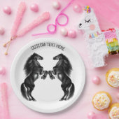 アップライトワイルドウマ紙プレートとカスタム文字 ペーパープレート (パーティー)