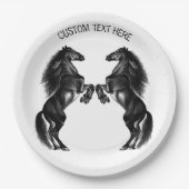 アップライトワイルドウマ紙プレートとカスタム文字 ペーパープレート (正面)