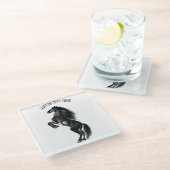 アップライトワイルドホースガラスコアスターカスタム文字 ガラスコースター (アングル)