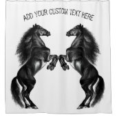 アップライトワイルドホースシャワーカーテン – カスタム文字 シャワーカーテン (正面)