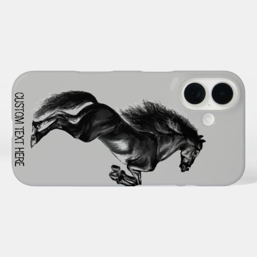 アップライトワイルドホースiPhoneケースカスタム文字 Case-Mate iPhoneケース (裏面 (横))
