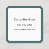 アップライト木製サーフボードオン海ビーチ スクエア名刺 (裏面)