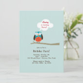 アップリケフクロウ招待状 招待状 (スタンド正面)