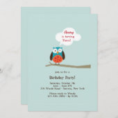 アップリケフクロウ招待状 招待状 (正面/裏面)