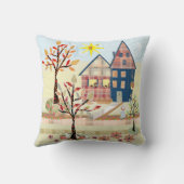 アップリケ、住宅、村、パッチワーク、キルティング、fl クッション (裏面)