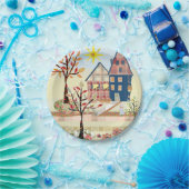 アップリケ、住宅、村、パッチワーク、キルティング、fl ペーパープレート (パーティー)