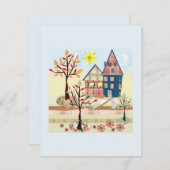 アップリケ、住宅、村 招待状 (正面/裏面)