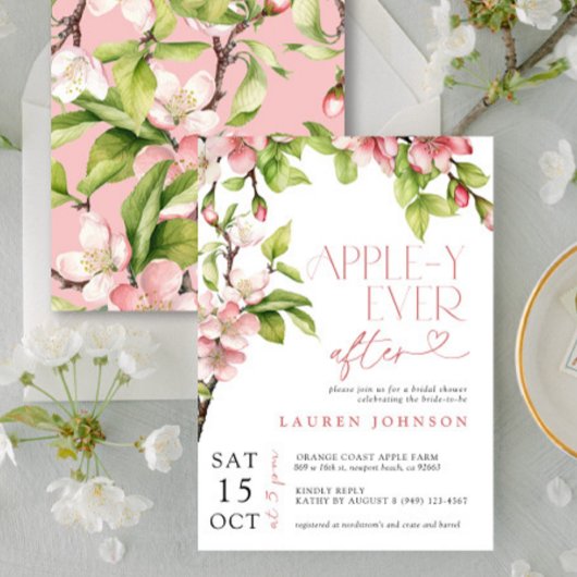 アップリーモダンエバーアフター春ブライダルシャワー 招待状