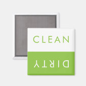 アップルとホワイトでクリーンな汚れた食洗機マグネット マグネット (正面/裏面)