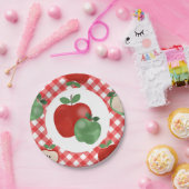 アップルとレッドプレイド誕生日紙プレート ペーパープレート (パーティー)