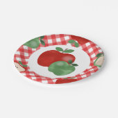 アップルとレッドプレイド誕生日紙プレート ペーパープレート (アングル)