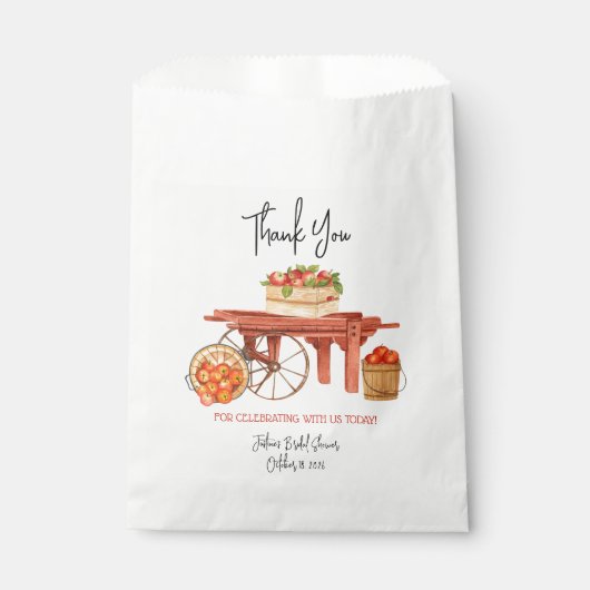 アップルと一緒に永遠に! パーソナライズされたベイビーシャワー フェイバーバッグ (正面)